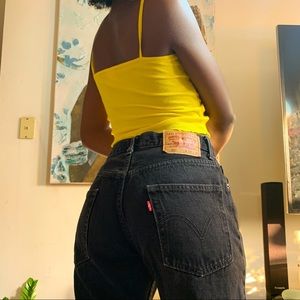 SOLD ON MY DEPOP Black Denim Mid-rise Levi Jeans